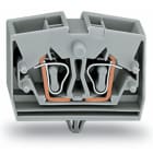 Wago Contact - Borne modulaire 4C / 2,5 mm² / Pied fixation encliquetable / Gris