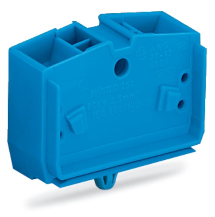 Wago Contact - Borne modulaire 4C / 2,5 mm² / Pied fixation encliquetable / Bleu