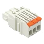 Wago Contact - Connecteur femelle pour 1 conducteur Levier Push-in CAGE CLAMP®, gris clair