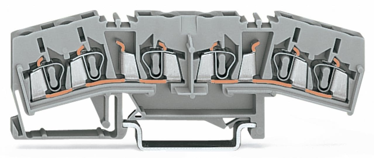 Wago Contact - B.DE PASS.DOUBLE P.6 COND.Gris clair