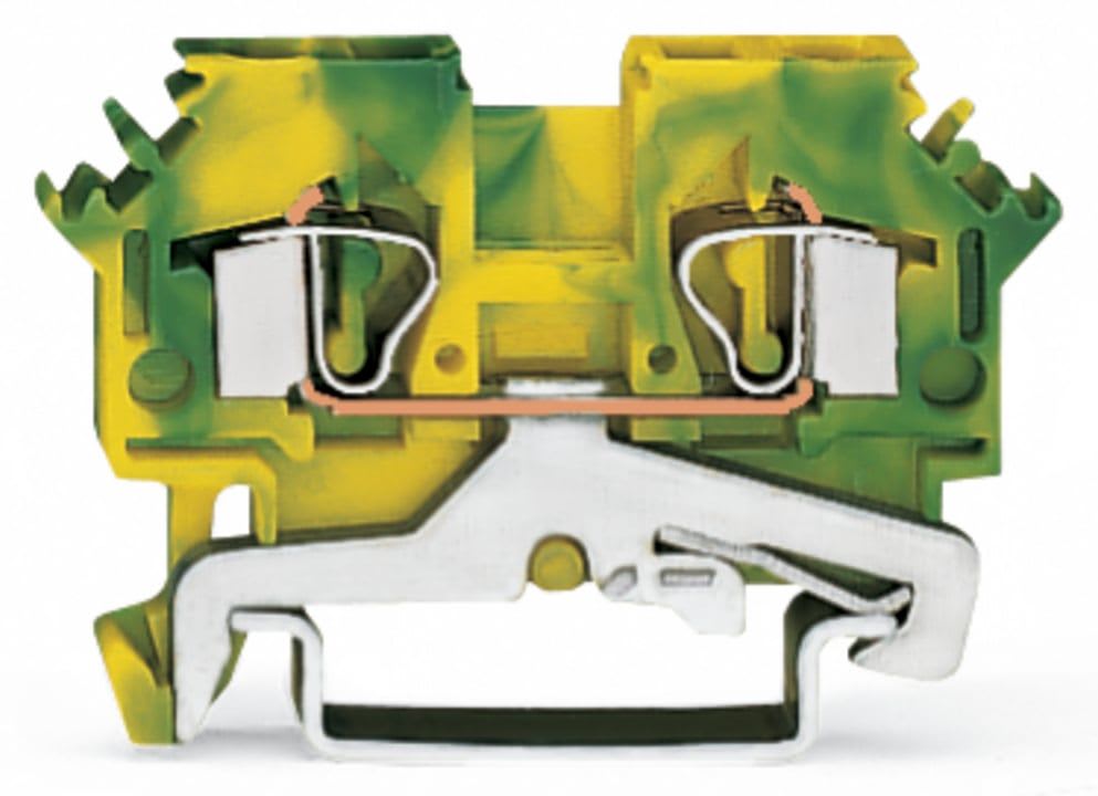 Wago Contact - Borne de protection 2C / 4 mm² / Vert-Jaune / EEx e