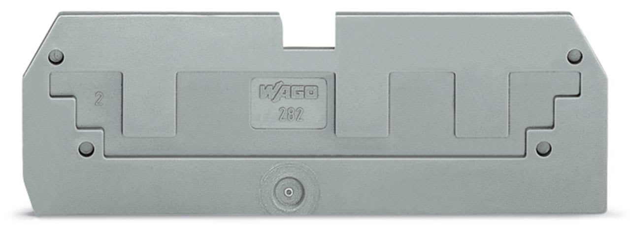 Wago Contact - Plaque de recouvrement réductrice / Epaisseur 1 mm / P câblage frontal / Gris