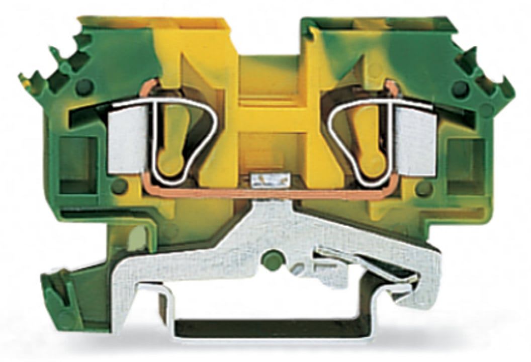 Wago Contact - Borne de protection 2C / 6 mm² / Vert-Jaune