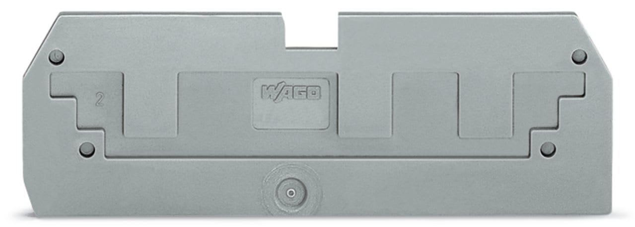 Wago Contact - Plaque de recouvrement réductrice / Epaisseur 1 mm / P câblage frontal / Gris