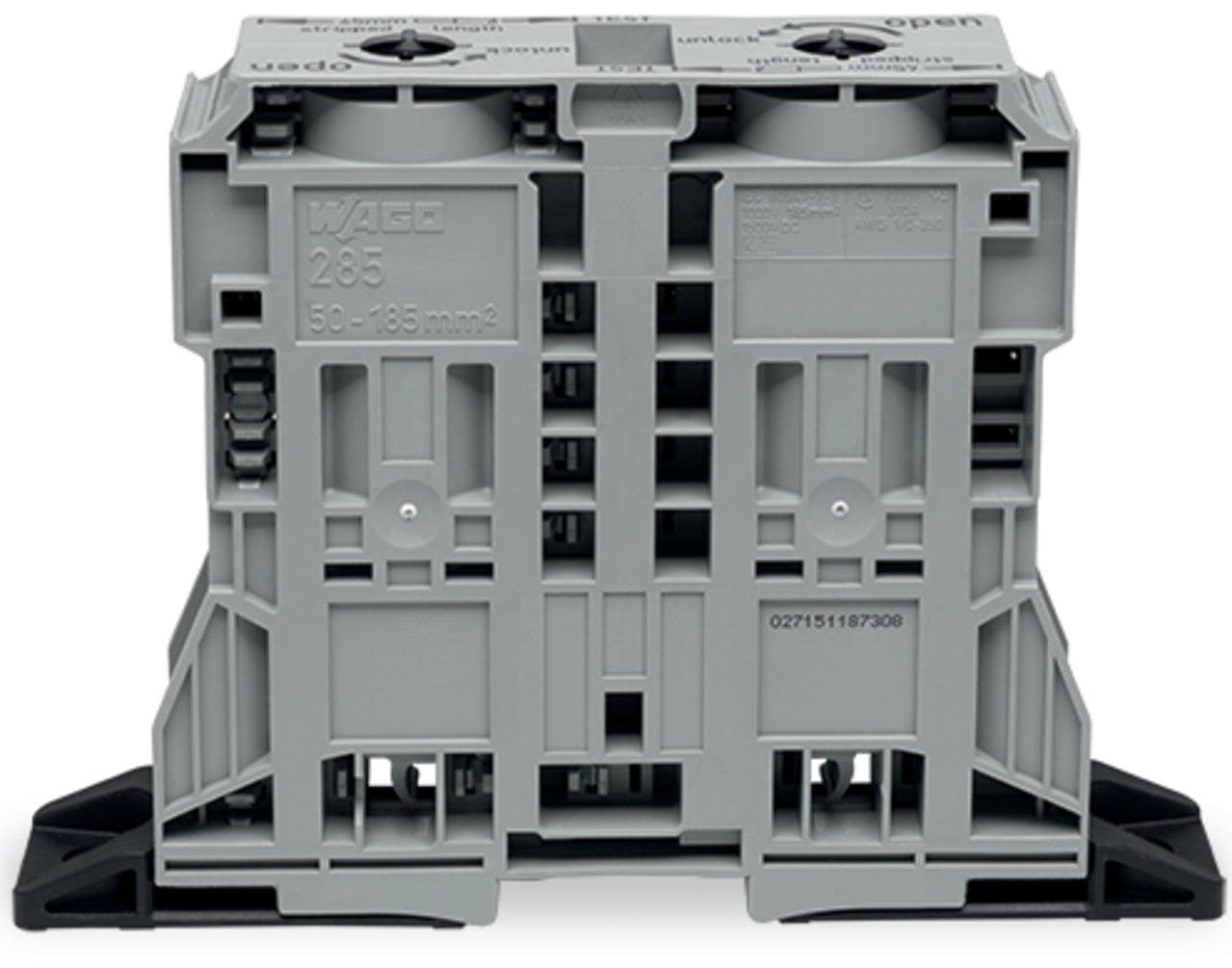 Wago Contact - Borne passage 2c 185mm² gris fond d'armoire