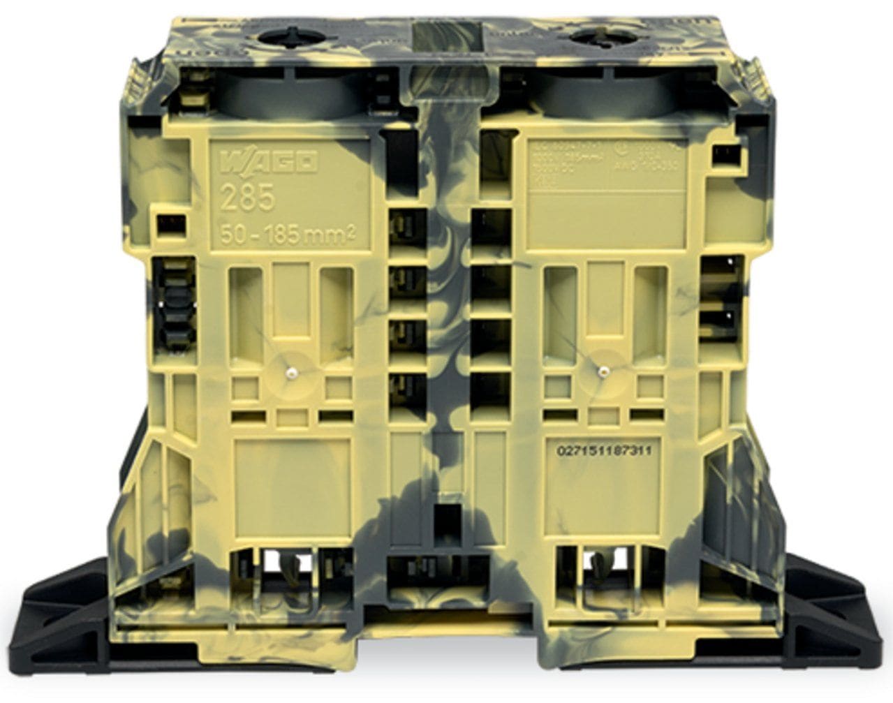 Wago Contact - Borne passage 2c 185mm² vert-jaune fond d'armoire