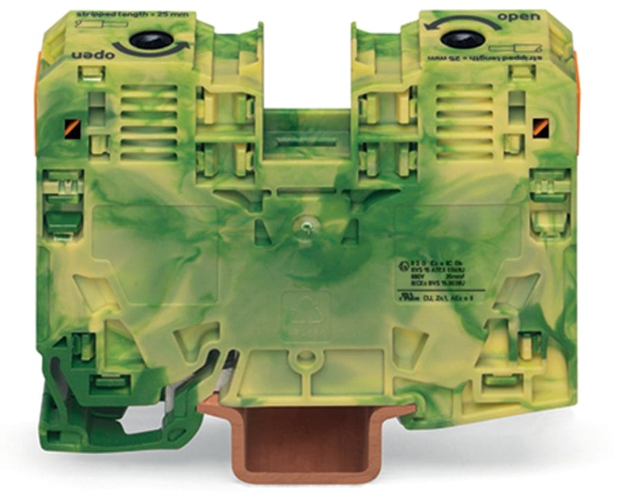 Wago Contact - Borne de protection pour 2 conducteu 35mm², vert-jaune