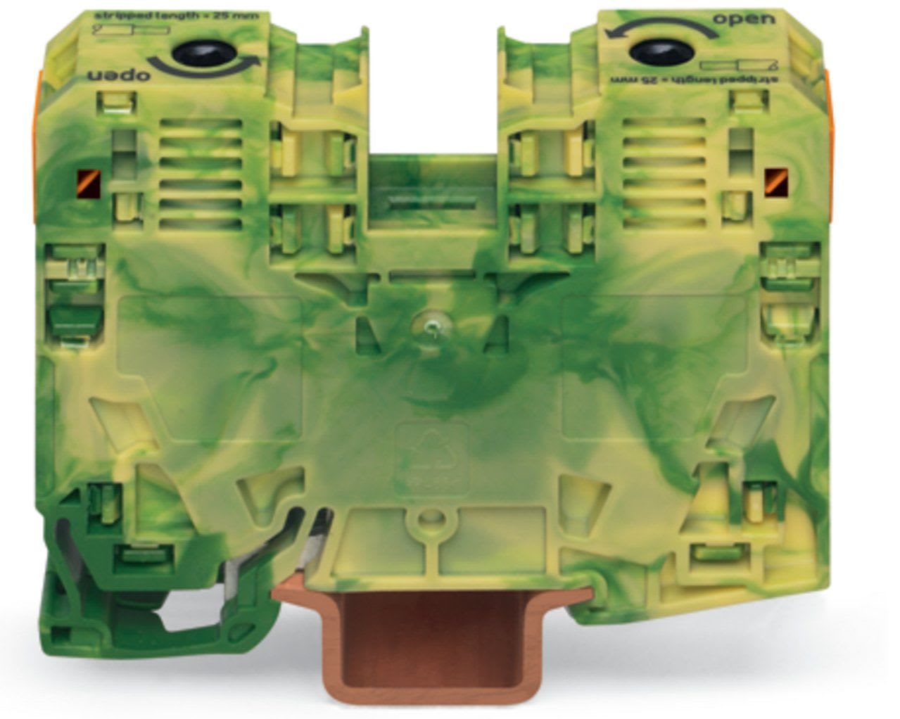 Wago Contact - Borne de passage 2C / 35 mm² / Vert/Jaune