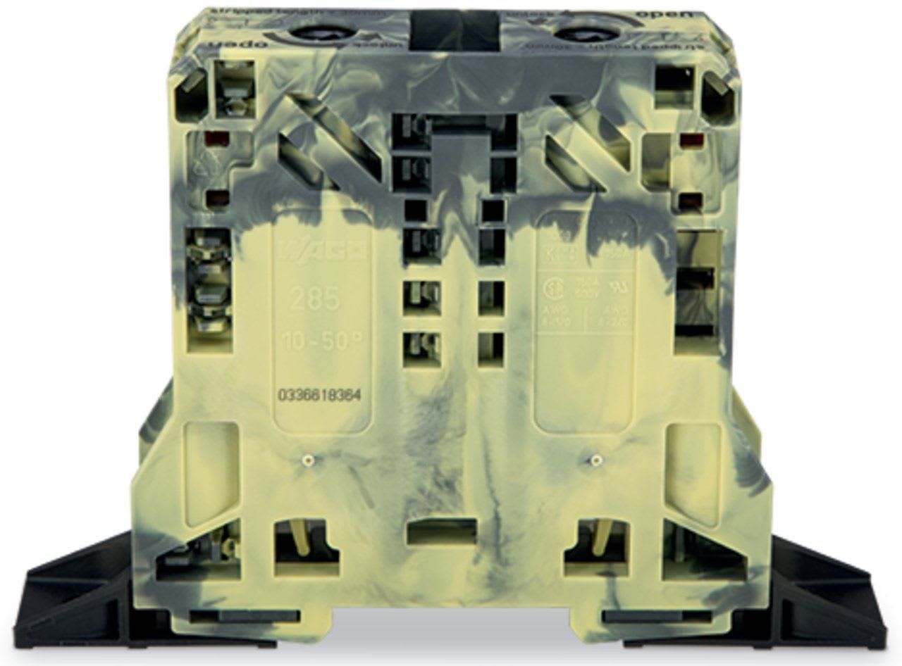 Wago Contact - Borne de passage pour 2 conducteurs 50mm², gris foncé-jaune