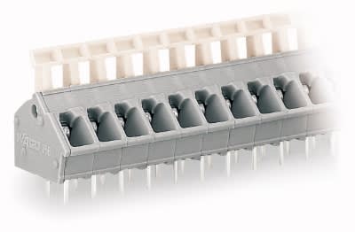 Wago Contact - Borne pour circuits imprimés Bouton-poussoir 2,5mm² pas 5/5.08mm 24 pôles, gris