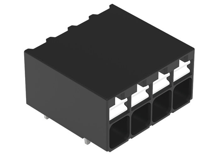 Wago Contact - Borne pour circuits imprimés THR Bouton-poussoir 1,5mm² pas3.5mm 4 pôles, noir