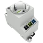 Wago Contact - Prise pour armoire, type F (DE/NL/AT), blanche, LED d'état, montage vis et rail