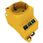 Wago Contact - Prise pour armoire, type F (DE/NL/AT), jaune, LED d'état, montage vis et rail