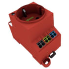 Wago Contact - Prise pour armoire, type F (DE/NL/AT), rouge, LED d'état, montage vis et rail