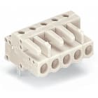 Wago Contact - Connecteur femelle avec broches à souder 0,6 X 1 MM/ Détrompé / Gris clair,Pas 5