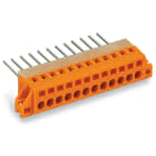 Wago Contact - Barrette à bornes traversante 1C/ Bride de fixation traversante,Orange,Pas 5,08