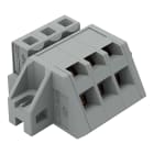 Wago Contact - Connecteur femelle coudé avec cage clamp et brides de fixation, Pas 5 mm, 3 pôle