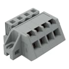 Wago Contact - Connecteur femelle coudé avec cage clamp et brides de fixation, Pas 5 mm, 4 pôle