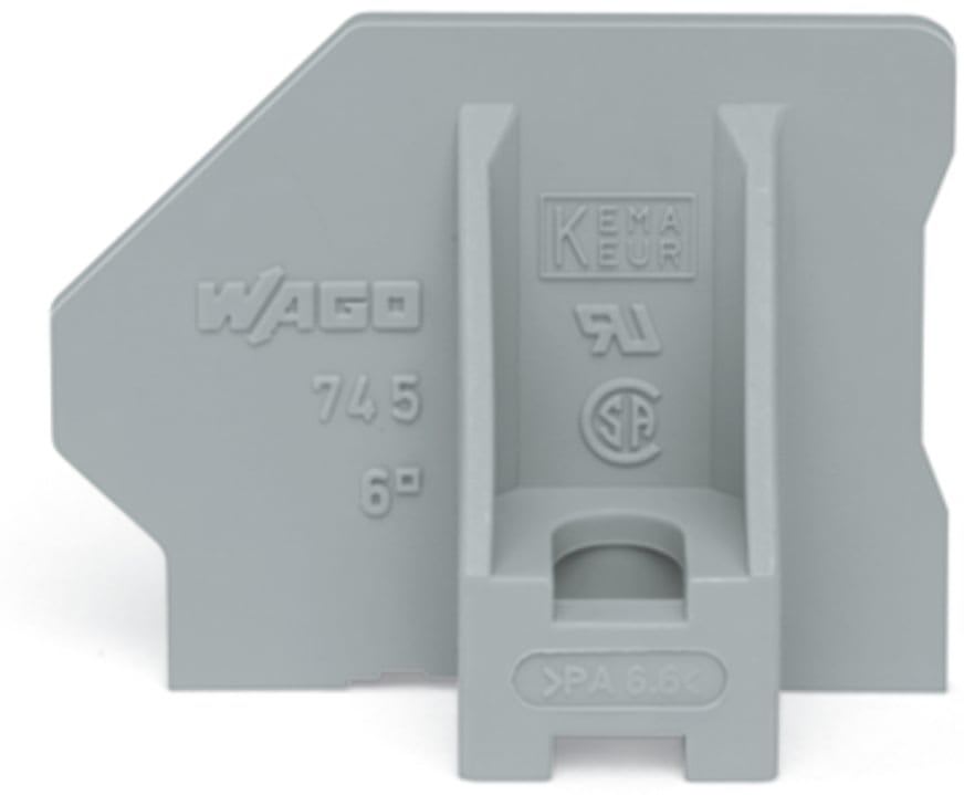 Wago Contact - Plaque d'extrémité avec bride de fixation / Gris