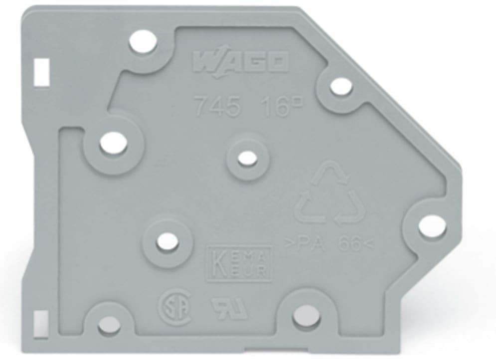 Wago Contact - Plaque d'extrémité 16 mm² / Gris