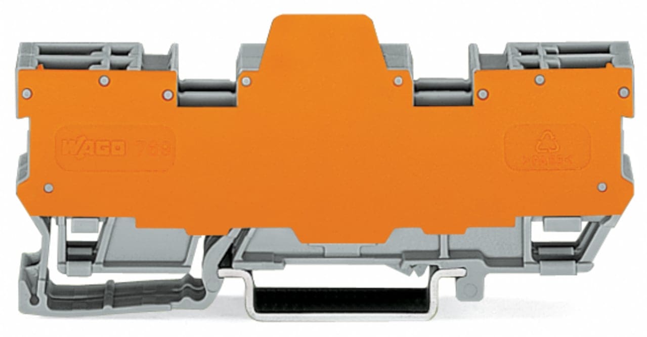 Wago Contact - Bloc de bornes de base 2 broches avec plaque de séparation orange; 4 pôles
