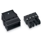 Wago Contact - Connecteur mâle 4 pôles avec décharge de traction / Noir