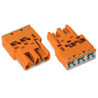Wago Contact - Connecteur mâle 3 pôles sans décharge de traction / Orange