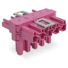 Wago Contact - Distributeur en T 5 pôles Cod. B, rose