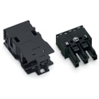 Wago Contact - Douille avec boîtier de décharge de traction 3 pôles, noir