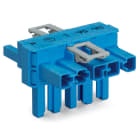 Wago Contact - Distributeur en T Bleu Connecteurs 1 mâle / 2 femelles 5 pôles
