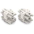 Wago Contact - Distributeur triple Connecteurs 1 mâle / 3 femelles 3 pôles / Blanc