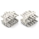 Wago Contact - Distributeur triple Connecteurs 1 mâle / 3 femelles 5 pôles / Blanc