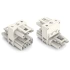 Wago Contact - Distributeur en H Blanc Connecteurs 1 mâle / 2 femelles 3 pôles pour connections