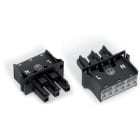 Wago Contact - Connecteur encastrable femelle 3 pôles broche apparente / Noir