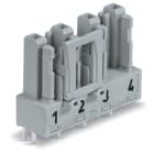 Wago Contact - Connecteur femelle pour circuits imprimés Droit 4 pôles, gris