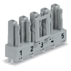 Wago Contact - Connecteur femelle pour circuits imprimés Droit 5 pôles, gris
