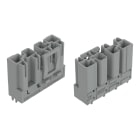 Wago Contact - Connecteur pour circuits imprimés Droit 4 pôles, gris