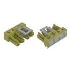 Wago Contact - Connecteur femelle pour circuits imprimés Coudé 4 pôles, vert clair