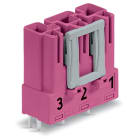 Wago Contact - Connecteur pour circuits imprimés Droit 3 pôles, rose