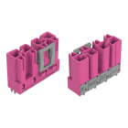 Wago Contact - Connecteur pour circuits imprimés Droit 4 pôles, rose