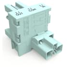 Wago Contact - Distributeur pour demandes d'état 2 pôles/ 3 pôles, turquoise clair