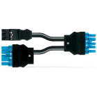 Wago Contact - Cordon Y précâblé B2ca 2 x connecteur mâle/connecteur femelle, noir/bleu