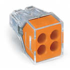 Wago Contact - Bornes rigide 4 cond. 2,5mm² transp. orange