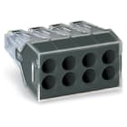 Wago Contact - Bornes rigide 8 cond. 2,5mm² transp. Noire