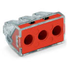 Wago Contact - Bornes rigide 3 cond. 6mm² transp. rouge
