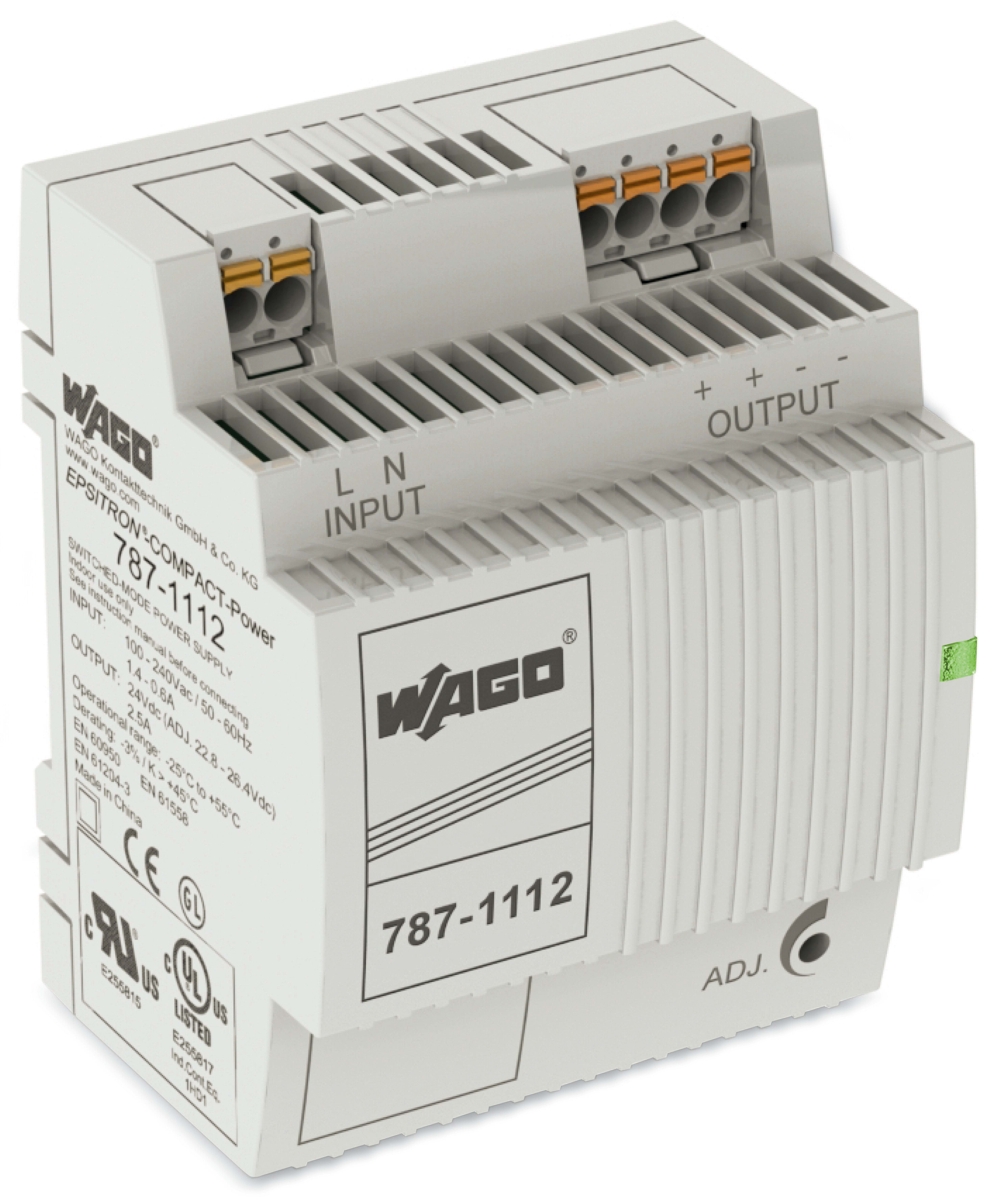 Wago Contact - Alimentation Compact monophasee 24 V DC - 2.5 A *** ARRETEE ***