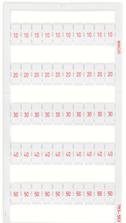 Wago Contact - Marquage WMB Horizontal 10, 20, ... 50 (20x)