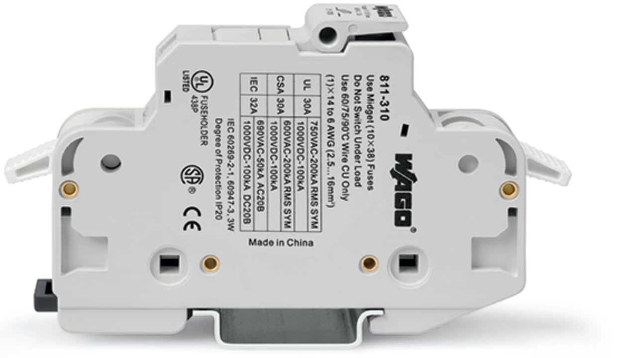 Wago Contact - Borne fusible 10x38mm 16mm²/1p/gr-cl