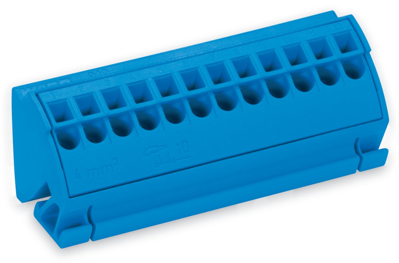 Wago Contact - Bloc de barres collectrices 4 mm² (12 Pts) Bleu