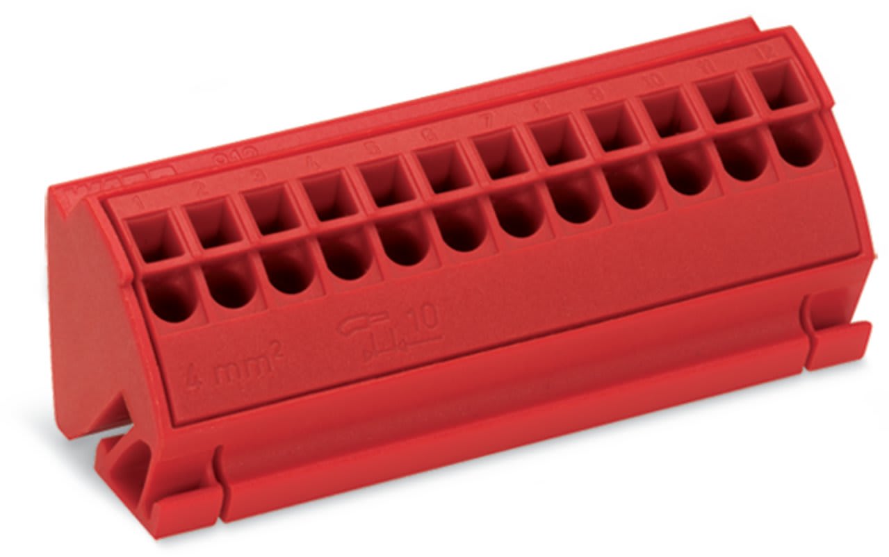 Wago Contact - Bloc de barres collectrices 4 mm² (12 Pts) Rouge